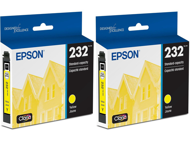 232 Claria Ink Standard Capacity Yellow Cartridge (T232420-S) Works with Workforce WF-2930,2950 and Expression XP-4200, 4205 (Pack of 2)