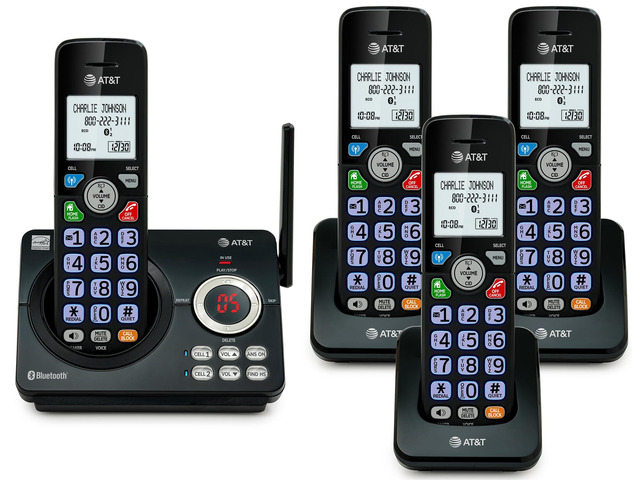 DECT 6.0 Cordless Phone, 4-Handset Smart Call Blocker, Bluetooth Connect to Cell, Caller ID Announce, Answering Machine DL72479