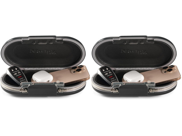 Portable Small Lock Box,Set Your Own Combination-Lock Portable Safe,Personal Travel Safe,5900D,Gunmetal Grey,(Pack of 2)