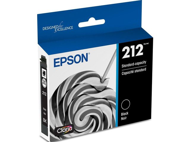 212 Genuine Standard Capacity Black Ink Cartridge T212120 Works With WorkForce WF-2830 WF-2850 Expression XP-4100 XP-4105 Inkjet Printers