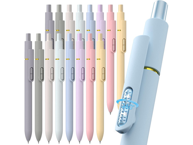 16 Pack Gel Pens, Quick-Dry Long Lasting Black Ink-0.7mm Fine Point Smooth Long-Lasting Ink Pens, Stress Relief, No Smear, No Bleed, Journaling,...