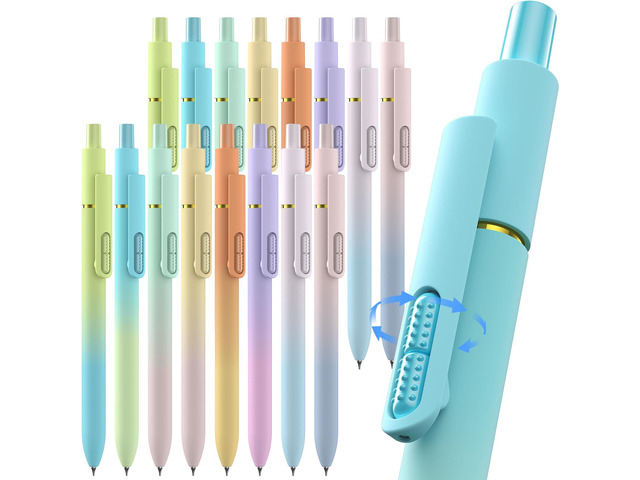16 Pack Gel Pens, Quick-Dry Black Ink-0.7mm Fine Point Fidget Pens Smooth Long-Lasting Ink Pens, Stress Relief, No Smear, No Bleed, Journaling,...