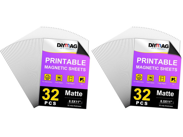 Printable Magnetic Sheets, Matte 32Pcs 8.5'x11' for Inkjet Printers (Pack of 2)