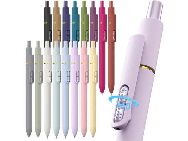 16 Pack Gel Pens, Quick-Dry Black Ink-0.7mm Fine Point Fidget Pens Smooth Long-Lasting Ink Pens, Stress Relief, No Smear, No Bleed, Journaling,...