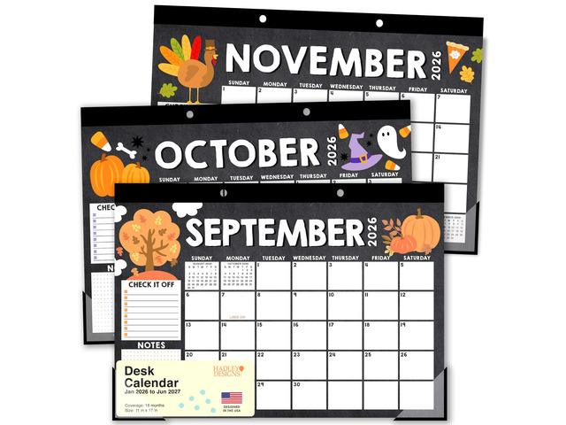 Large Teacher Desk Calendar 2026-2027 - Desktop Calendar 2026 18-Month Academic Desk Calendars for School, Home & Office, Cute Classroom Must...