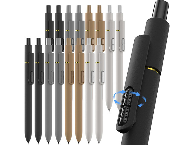 16 Pack Gel Pens, Quick-Dry Long Lasting Black Ink-0.7 mm Fine Point Smooth Long-Lasting Ink Pens, Stress Relief, No Smear, No Bleed, Journaling,...