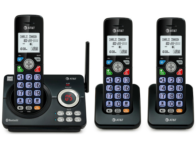 DECT 6.0 Cordless Phone, 3-Handset Smart Call Blocker, Bluetooth Connect to Cell, Caller ID Announce, Answering Machine DL72379