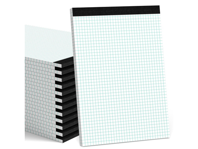 24 Pack Graph Paper Pad 8.5 x 11, 4x4 Graph Ruled, Grid Paper Pad 8-1/2x11 Blueprint Quadrille Pad, Easy Tears Off, Grid Pad Notebook 8.5 x 11,...