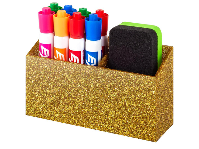 Magnetic Dry Erase Marker Holder for Whiteboard & Refrigerator Non-slip Acrylic Pen Holder for Classroom, Fridge Magnet, Locker Organizer...