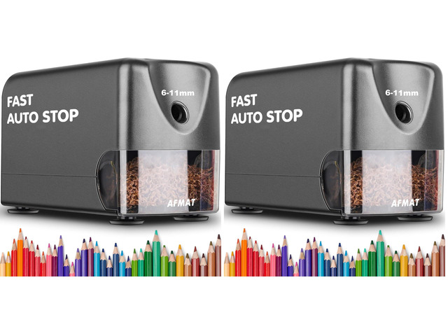 Heavy Duty Electric Pencil Sharpener, Auto Stop Classroom Pencil Sharpeners for 6-11mm No.2/Colored Pencils, Pencil Sharpener for Large Pencils,...
