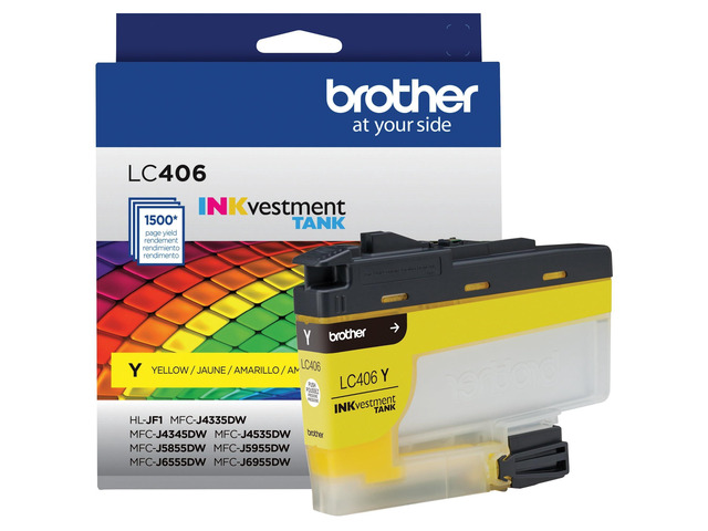 Genuine LC406Y Standard Yield Yellow INKvestment Tank Ink Cartridge