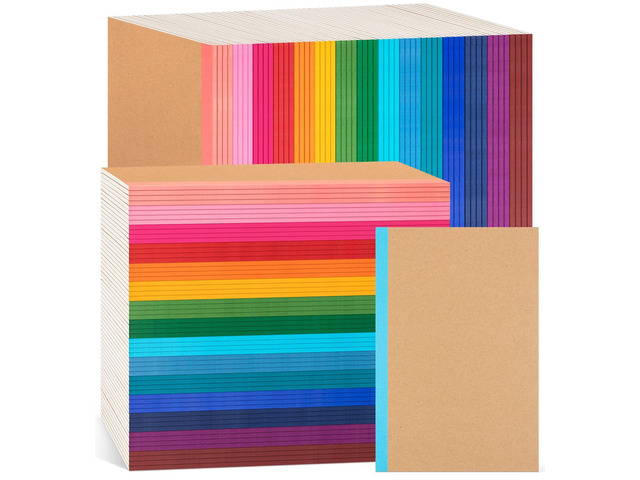 120Pack Lined Notebook Journals Bulk, A5 College Ruled Composition Notebook 8.3x 5.5 Kraft Cover with Rainbow Spines, 15 Colors 30 Sheets/60 Pages,...