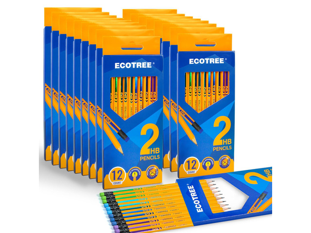 Pre-Sharpened #2 Pencils Bulk, Back to School Supplies, 216 Count Wood-Cased HB Number 2 Pencils for Kids Students, Latex-Free Eraser, Smooth...