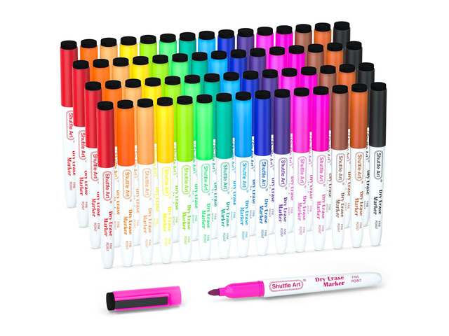 Dry Erase Markers, 60 Bulk Pack 15 Colors Magnetic Whiteboard Markers with Erase, Fine Point Dry Erase Markers Perfect for Writing on Whiteboards,...