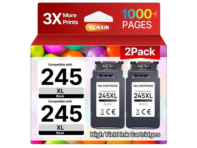 245XL Ink Cartridge for Canon 245XL Black Ink, High Capacity for Canon 245XL Compatible for Canon Pixma MG2522 TR4520 TS202 MG2525 TS3322 TS3320...