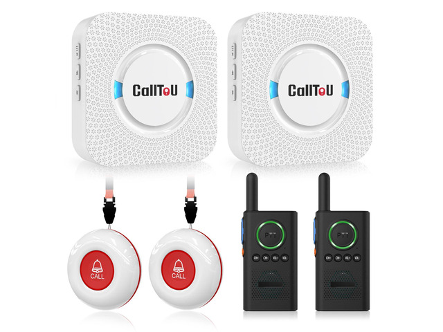 Caregiver Pager Wireless Alert Button Home Wireless Intercom System Easy Use, Walkie Talkies for Seniors Long Range Room Intercoms 2 Way Radio for...