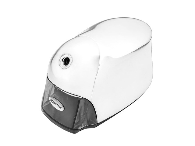 Office QuietSharp Executive Heavy Duty Electric Pencil Sharpener, Colored-Pencil Compatible, Silver Chrome