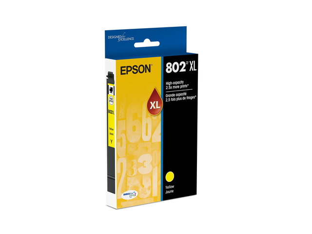 802XL Genuine High Capacity Yellow Ink Cartridge T802XL420 Works With WorkForce Pro WF-4720 WF-4730 WF-4734 WF-4740 Inkjet Printers