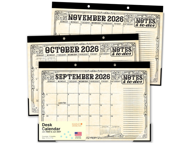 Large Teacher Desk Calendar 2026-2027 - Desktop Calendar 2026 18-Month Academic Desk Calendars for School, Home & Office, Cute Classroom Must...