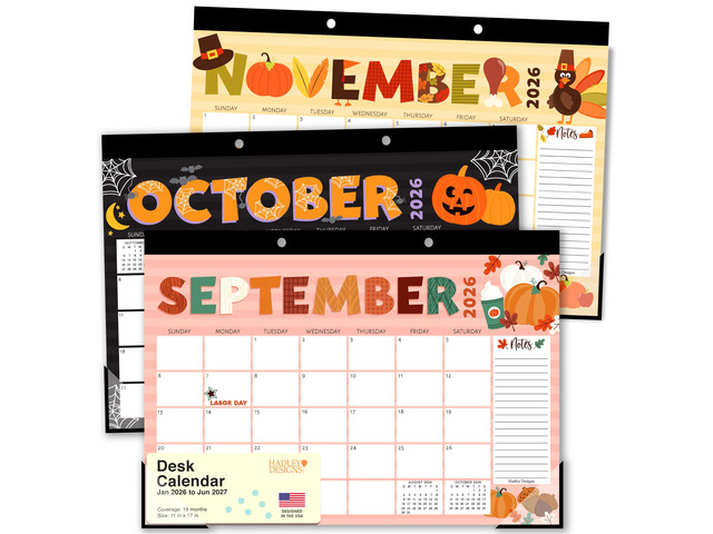 Large Teacher Desk Calendar 2026-2027 - Desktop Calendar 2026 18-Month Academic Desk Calendars for School, Home & Office, Cute Classroom Must...
