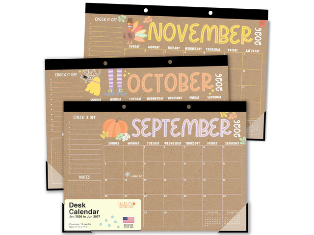 Large Teacher Desk Calendar 2026-2027 - Desktop Calendar 2026 18-Month Academic Desk Calendars for School, Home & Office, Cute Classroom Must...