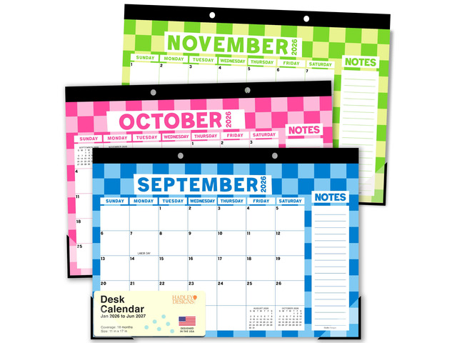 Large Teacher Desk Calendar 2026-2027 - Desktop Calendar 2026 18-Month Academic Desk Calendars for School, Home & Office, Cute Classroom Must...