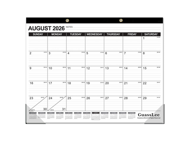 Large Desk Calendar 2026-2027,19 Months from Jun. 2026 to Dec. 2027, 22 x 17 Inches Desktop Wall Calendar Hanging Planner with Julian Date, Notes,...