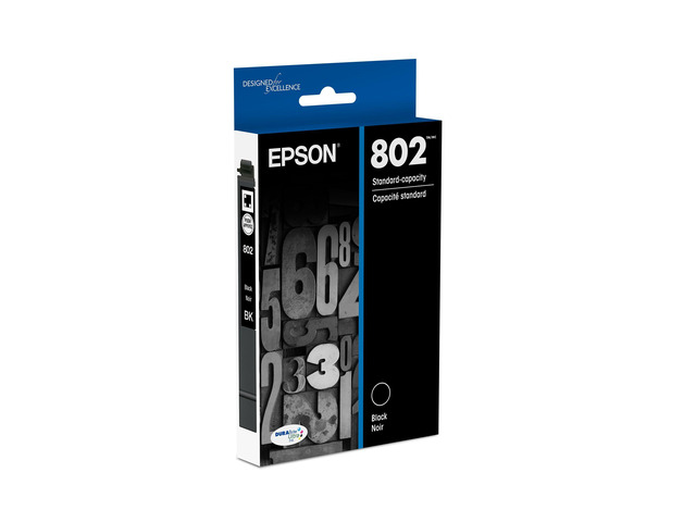 802 Genuine Standard Capacity Black Ink Cartridge T802120 Works With WorkForce Pro WF-4720 WF-4730 WF-4734 WF-4740 Inkjet Printers