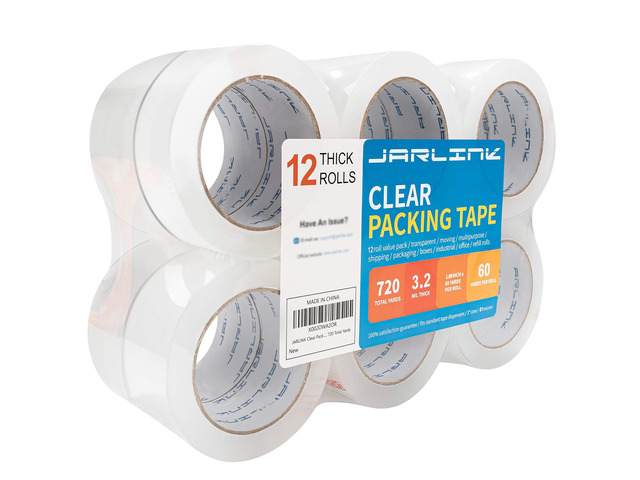 12 Rolls Clear Packing Tape, Heavy Duty Packaging Tape