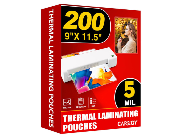 5 Mil Thermal Laminating Pouches,200 Pack, 9x11.5 Inch Laminating Sheets for 8.5x11 Documents, Clear,Office & School Laminator Supplies