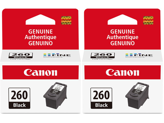 PG-260 Genuine Black Ink Cartridge, Compatible with TS5320/6420/6420a,TR7020/7020a (Pack of 2)