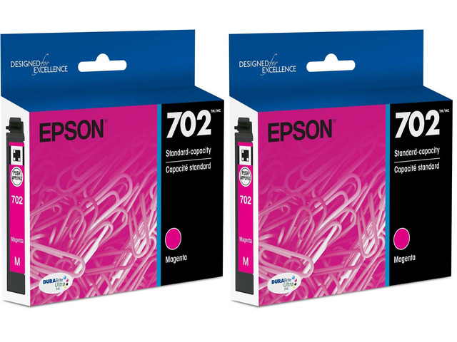 T702 DURABrite Ultra -Ink Standard Capacity Magenta -Cartridge (T702320-S) for Select Workforce Pro Printers (Pack of 2)