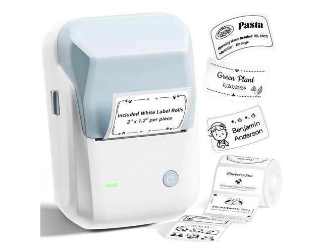 B1 Label Maker, 2Inch Bluetooth Label Printer for Home, Light Blue Label Maker Machine Support Smartphones & PC for Small Business, School, Office,...