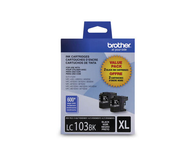 Genuine High Yield Black -Ink -Cartridges, LC1032PKS, Replacement Black -Ink, Includes 2 -Cartridges of Black -Ink, Page Yield Up to 600 Pages/...