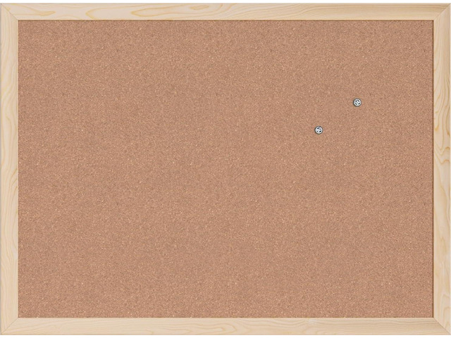 Cork Bulletin Board, 18' x 24' Inches, Light Birch Wood Frame (265U00-01)