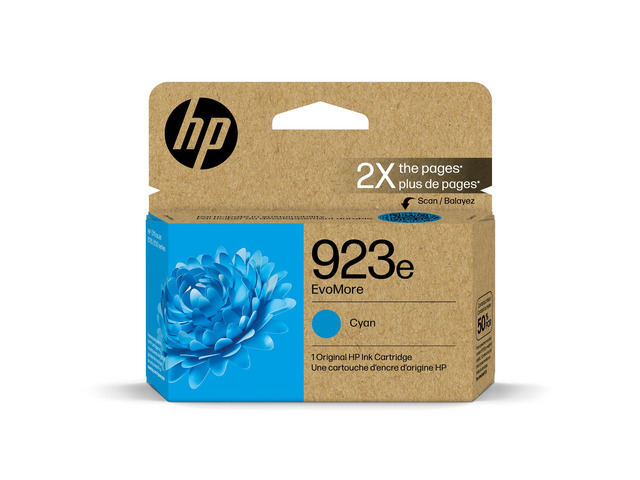 923e EvoMore High Yield Cyan Ink Cartridge Works with OfficeJet 8120, Pro 8130 Series Carbon Neutral 4K0T4LN