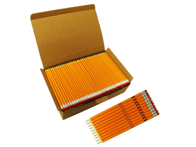 #2 HB Pencils, 1000 Count Pre-Sharpened, Wood-Cased Yellow, Top Erasers, Bulk Box for Classroom, School District, Test Center & Back to School