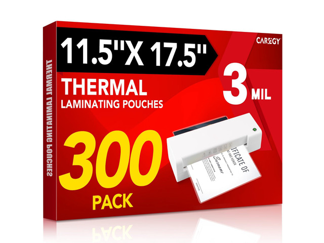300 Pack Laminating Sheets, Hold 11 x 17 Inch Sheet, 3 Mil Clear Thermal Laminating Pouches 11.5 x 17.5 Inch Lamination Sheet Paper for Laminator,...