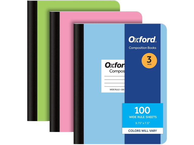 Composition Notebooks, Cover Colors Vary, Wide Ruled Paper, 9-3/4 x 7-1/2 Inch School Journals, Assorted Pastel Covers, 100 Sheets per Book...
