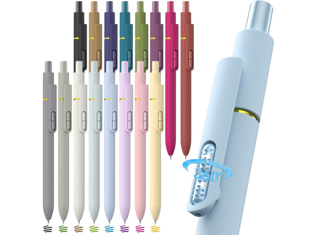 16Pcs Colorful Gel Pens - 0.7mm Fine Point Colored Ink Fidget Pens Smooth Writing Quick-Dry Pens,No Smear, Journaling, Note Taking, Drawing,...