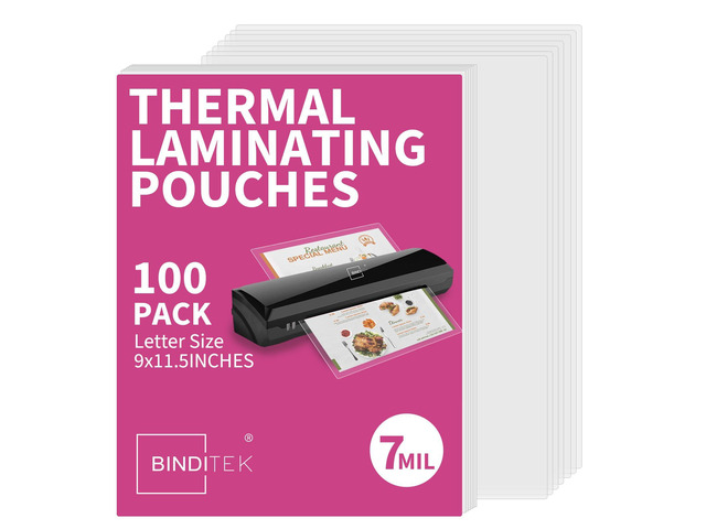7 Mil Thermal Laminating Pouches, 9x11.5 Inches, 100 Pack, Glossy Laminating Sheets for Letter Size, Hold 8.5 x 11 Inches, Ultra Clear, Glossy,...