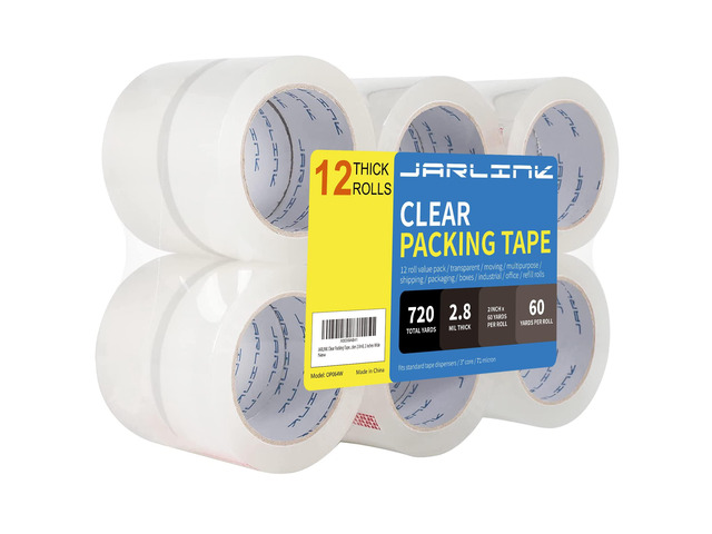 12 Rolls Clear Packing Tape, Heavy Duty Packaging Tape