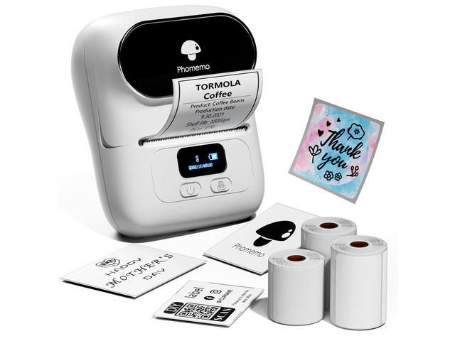 M110 Label Maker with 3 Tapes, Portable Thermal Printer, White APP with 6000+ Templates, 2 Inch Label Printer Easy to Use for Small Business, Home,...
