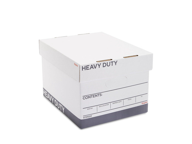 Triple Wall Heavy Duty File Box, Lift-Off Lid, 12/Carton White/gray boxes for letter or legal documents in bulk storage settings