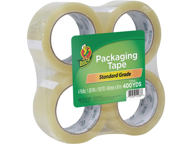 Brand Standard Packaging Tape Refills - 4 Extra Long Rolls of Clear Packing Tape - Shipping, Mailing and Moving Supplies - 3' Core - 1.88 Inch x...