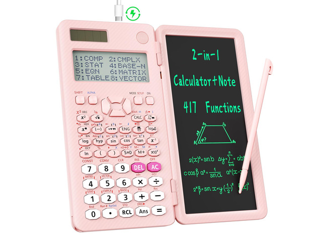 991ES MAX 417 Functions Scientific Calculators 4-Line Display with Notepad Rechargeable CalcNote, Foldable Portable for High School College...