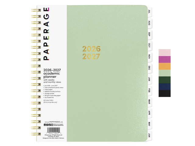 Academic Planner, Weekly & Monthly Planner & Calendar, 12-Months, July 2026 - June 2027, (9.5' x 11'), School & Student Planning Agenda with Tabs,...