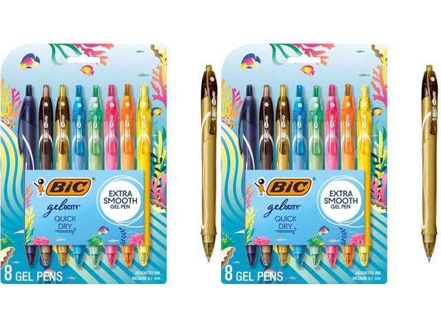 Gelocity Quick Dry Ocean Themed Gel Pens, Medium Point (0.7mm), 8-Count -Pen Set, Colored Gel Pens for Note Taking and Journaling, (Pack of 2)