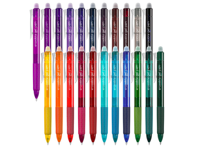 22 Colors Retractable Erasable Gel Pens Clicker, Fine Point(0.7), Make Mistakes Disappear, Premium Comfort Grip for Drawing Writing Planner and...