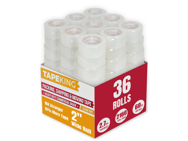 Clear Packing (36 Rolls) 60 Yards Per Roll Heavy Duty Packing 2.7mil Strong Adhesive for Moving Boxes, Shipping Cartons, Office Use, Storage &...